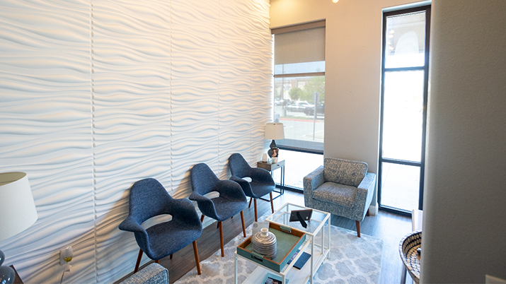 Row of chairs in the waiting area
