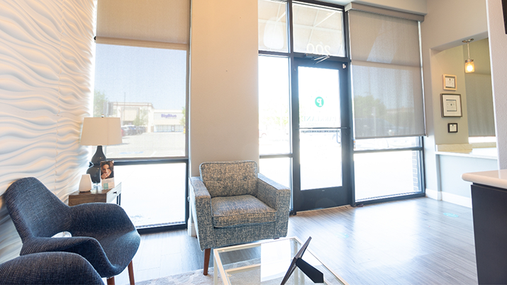 Inside view of the front door to Parklane Family Dentistry